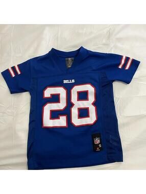 NFL Buffalo Bills Kids Blue and Red Jersey Boys Size 8 #28 Spiller